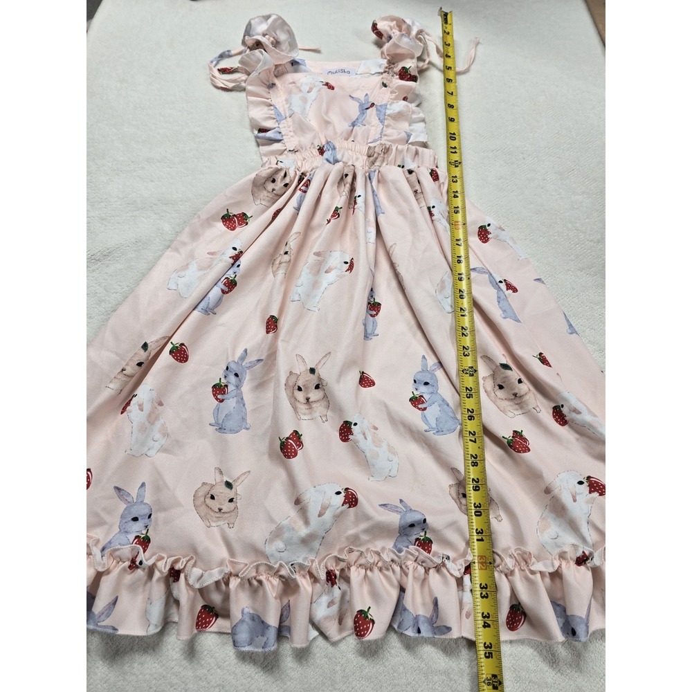 Mulisha Pink Bunny Strawberry Dress Cute Kawaii Anime Cosplay Ruffle Tiered...